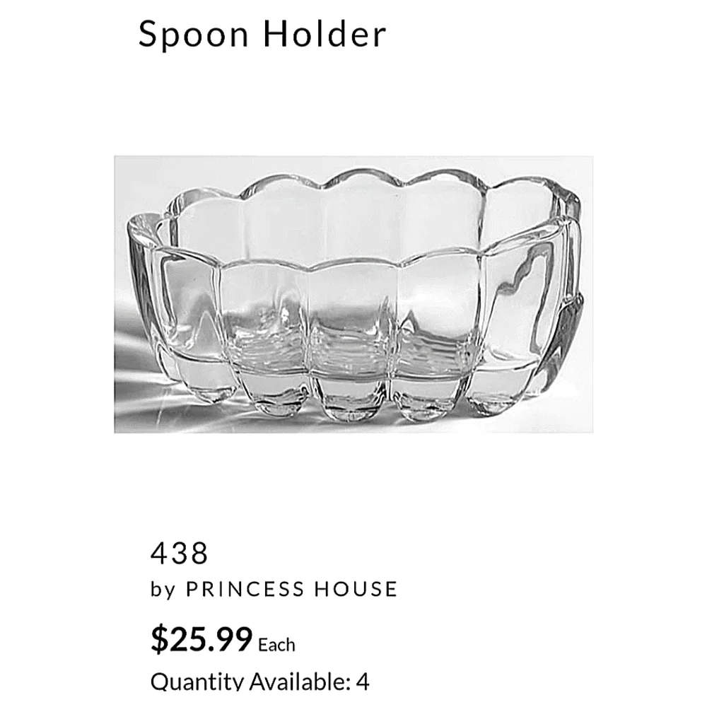 (2) Crystal Spoon Holders "438" by Princess House - Picture 2 of 11